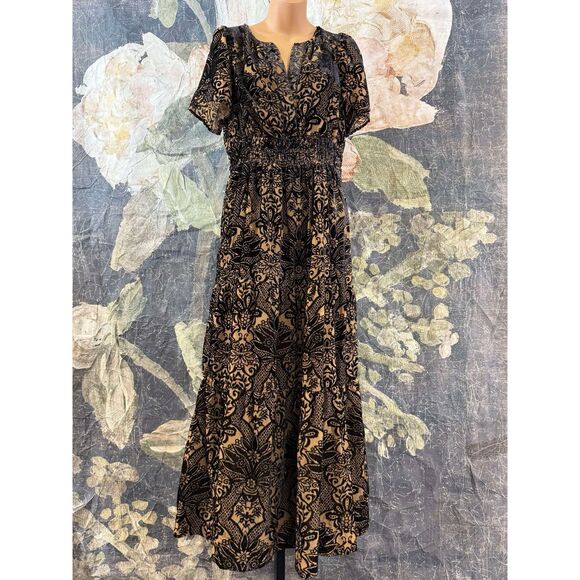 New Anthropologie The Somerset Maxi Dress: Velvet Edition Sz Small - Picture 6 of 9